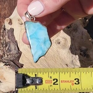 925 Sterling Silver LARGE Larimar Pendant